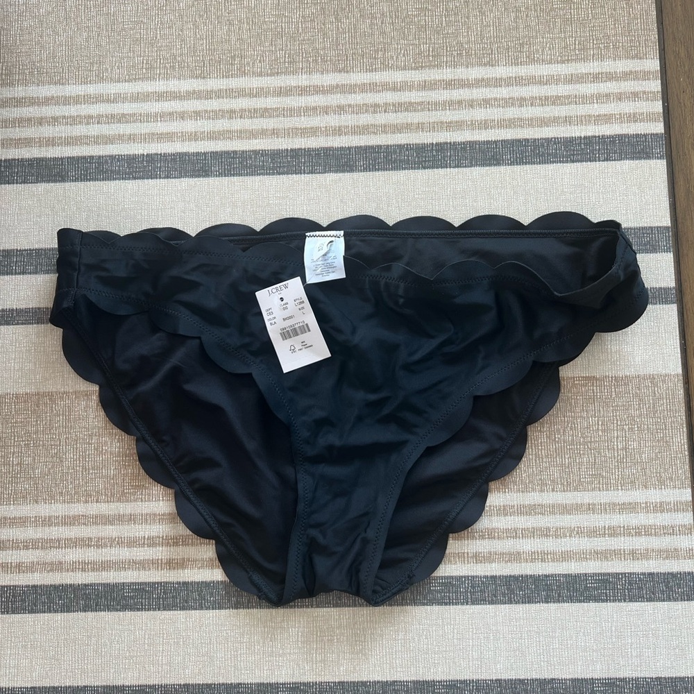NWT - Black scallop bikini bottoms